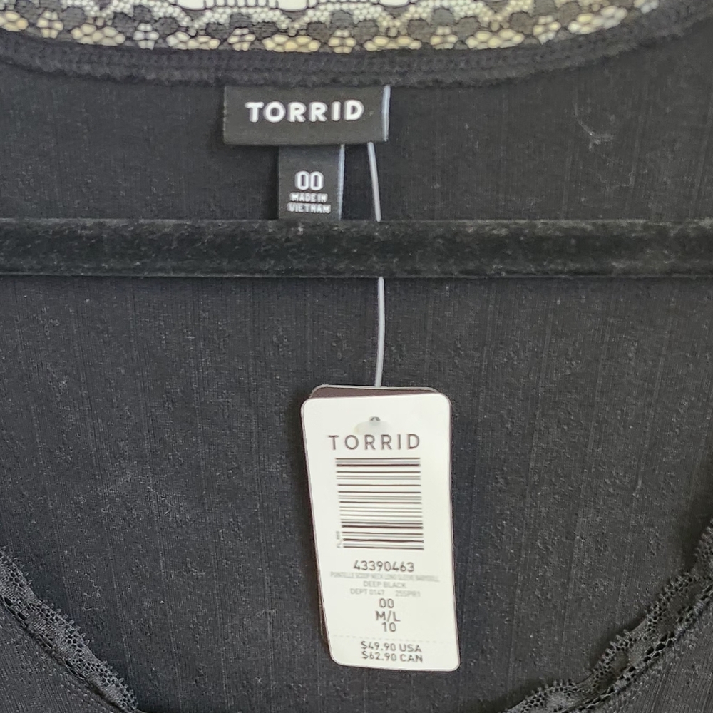 Torrid Black Button-Front Blouse - Picture 3 of 3